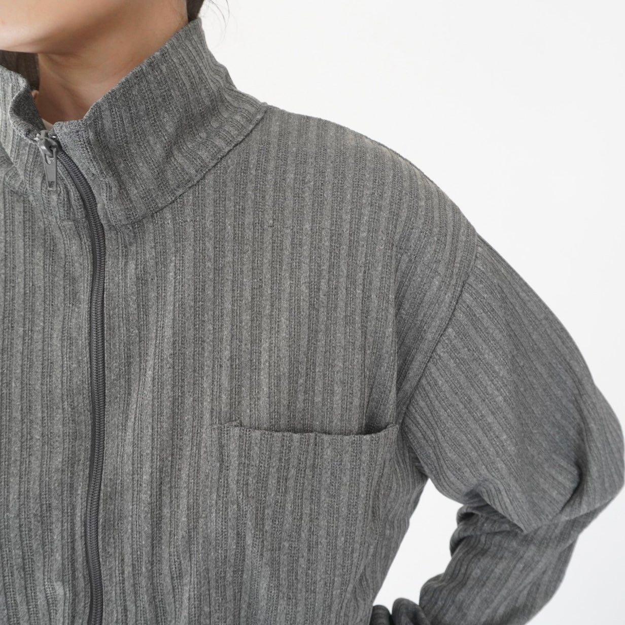90s Ribbed Zip Top