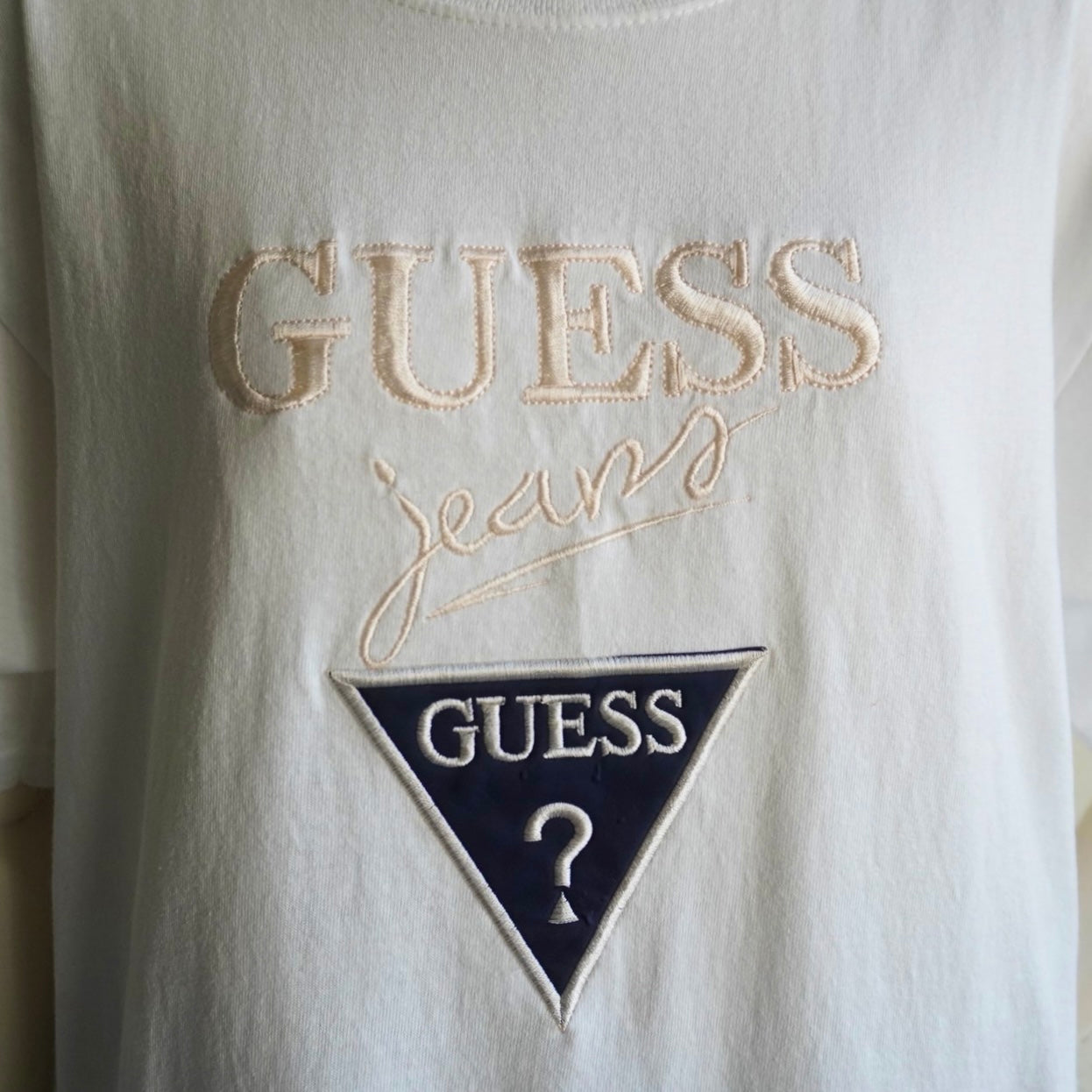90s "GUESS" Embroidery T-shirt Made in USA
