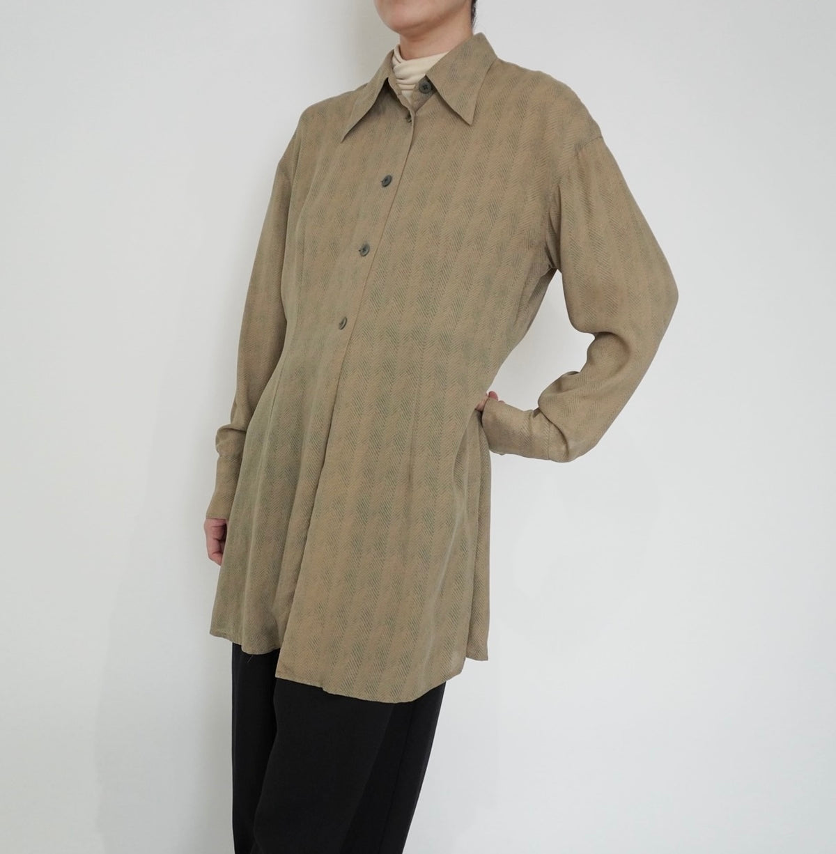90s Silk Long Shirt