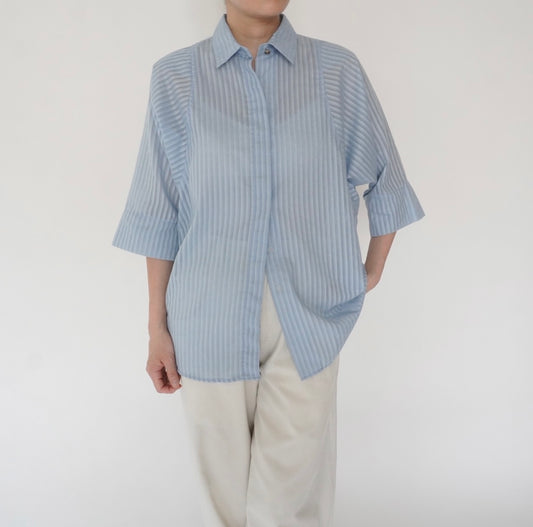 90s Striped Blue Shirt
