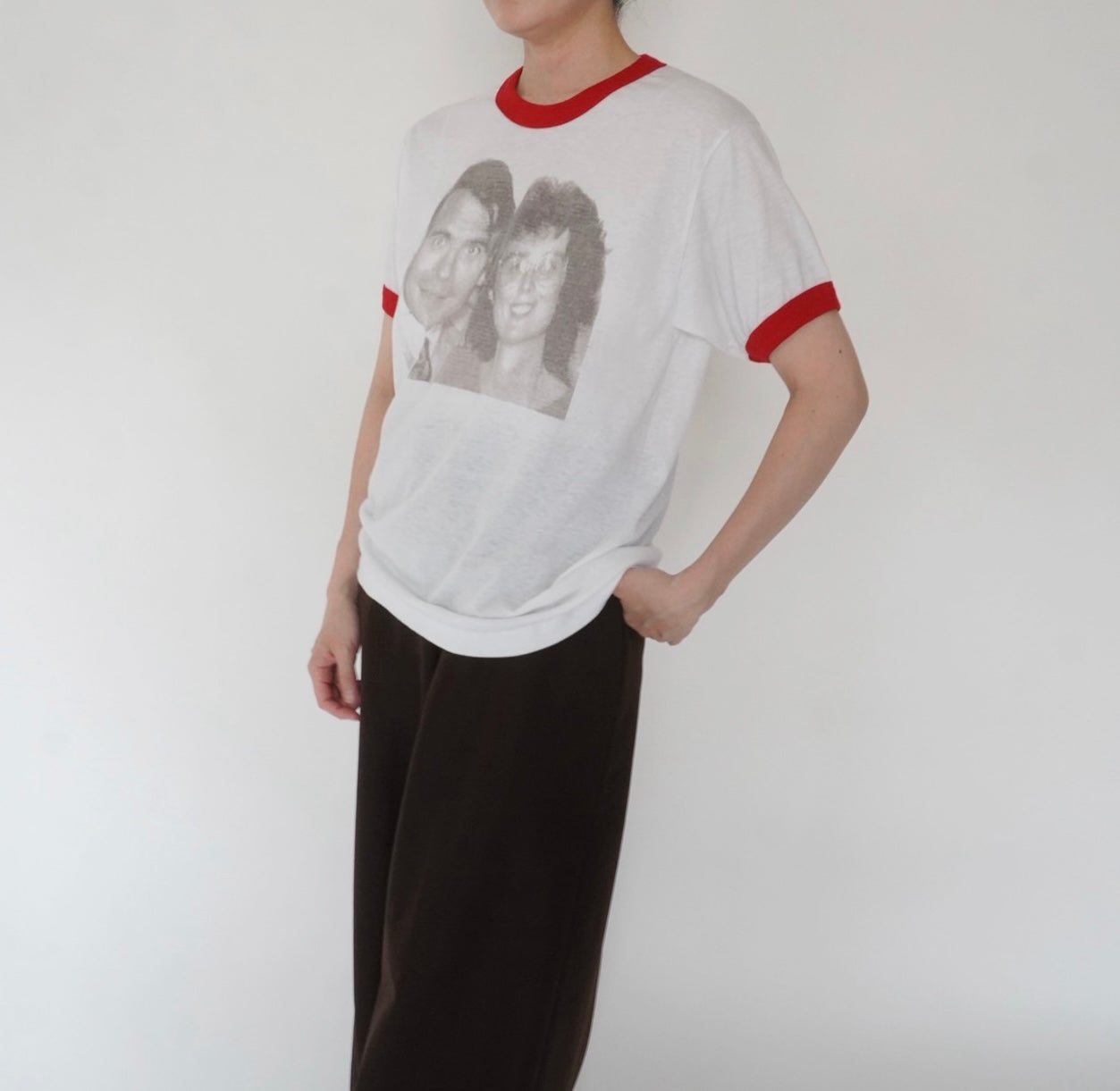 80s Photo Printed T-shirt Made in USA
