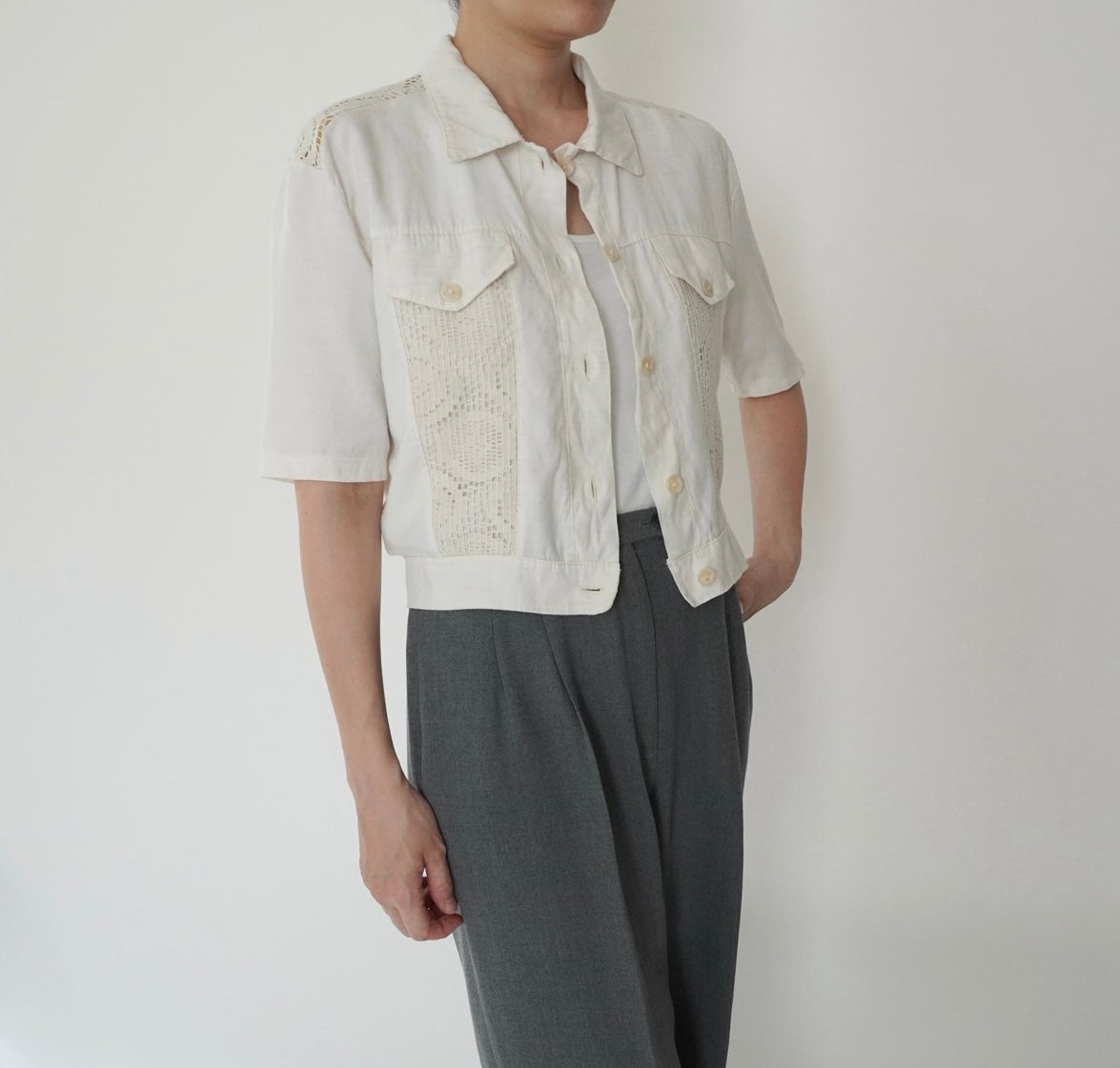 80s EURO Crochet Design Shirt