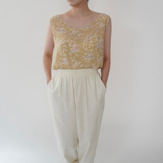90s Floral Print Silk Top