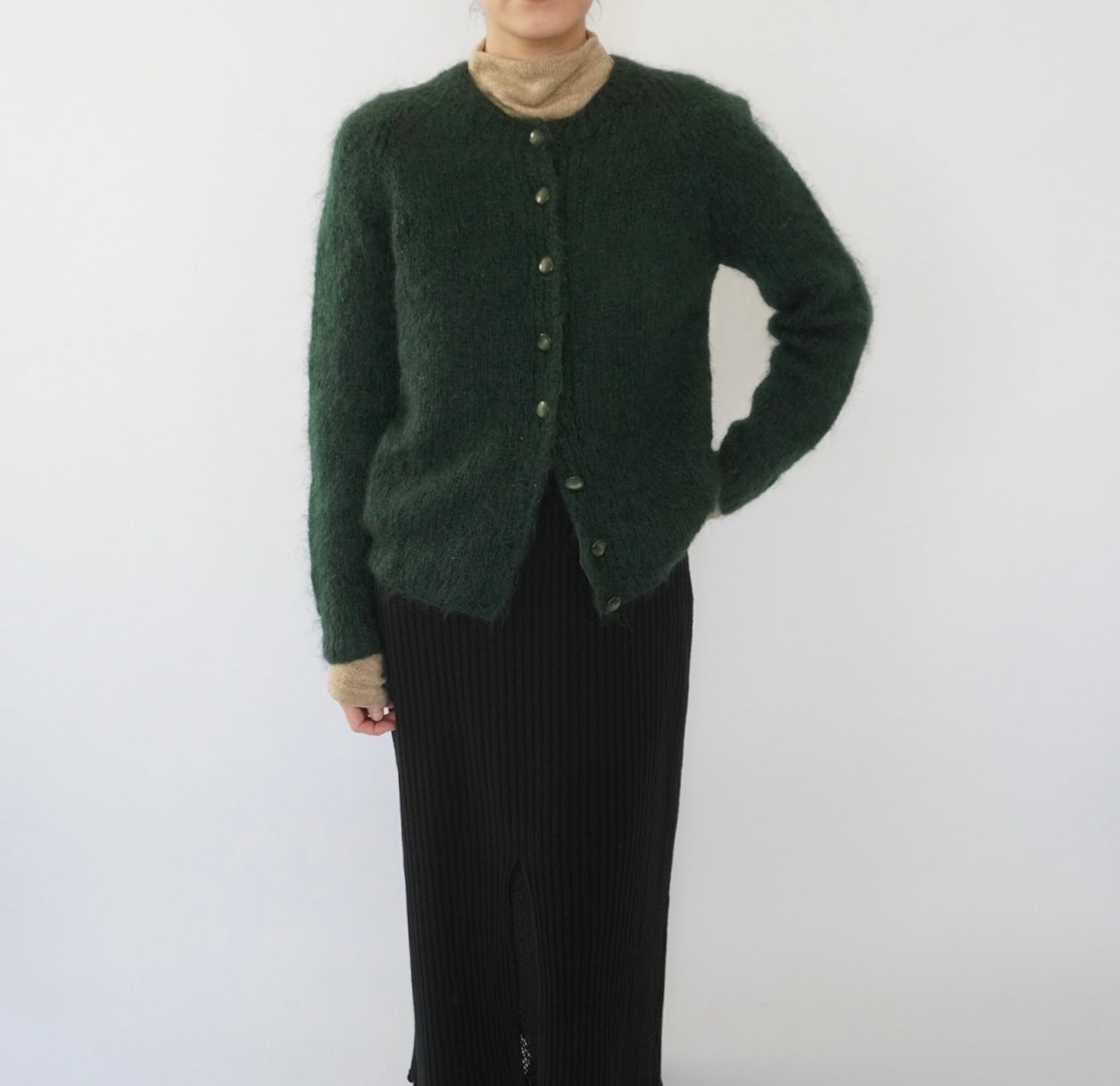 60s Green Mohair Cardigan