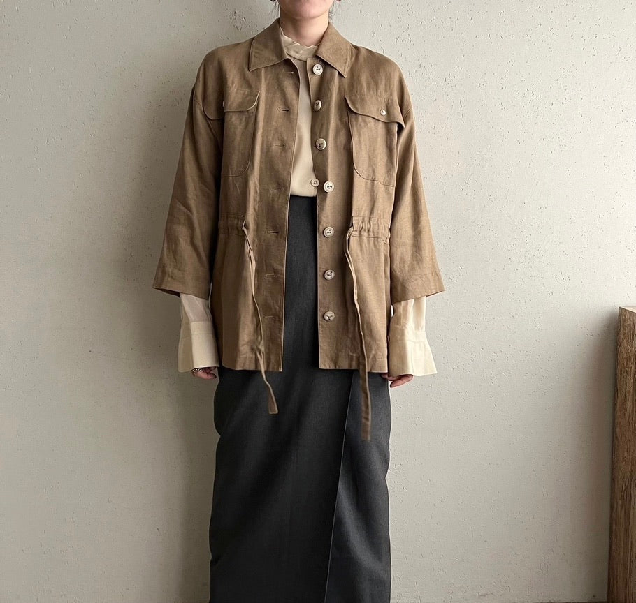 90s Linen Belted Jacket