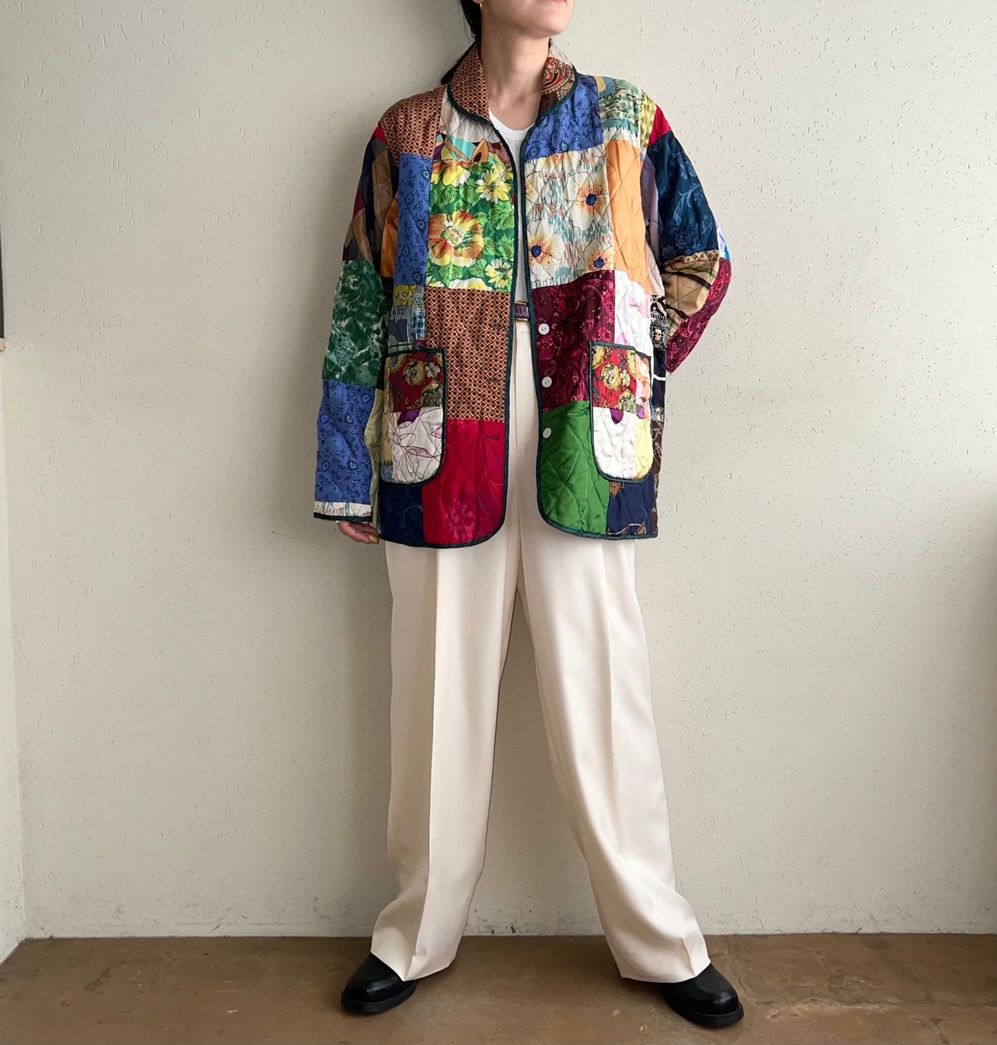 90s Patchwork Reversible Silk Jacket