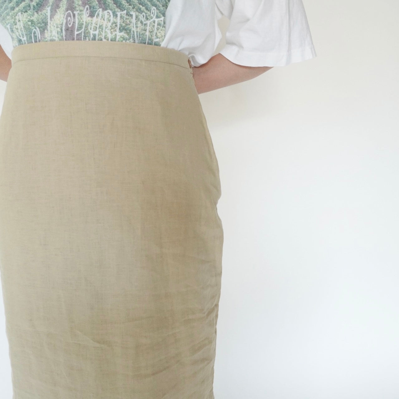 90s EURO Linen Maxi Skirt