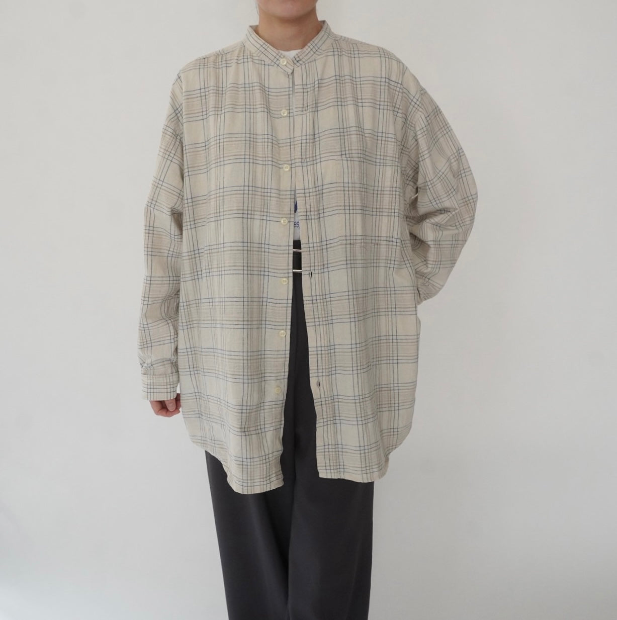 90s Linen Plaid Shirt