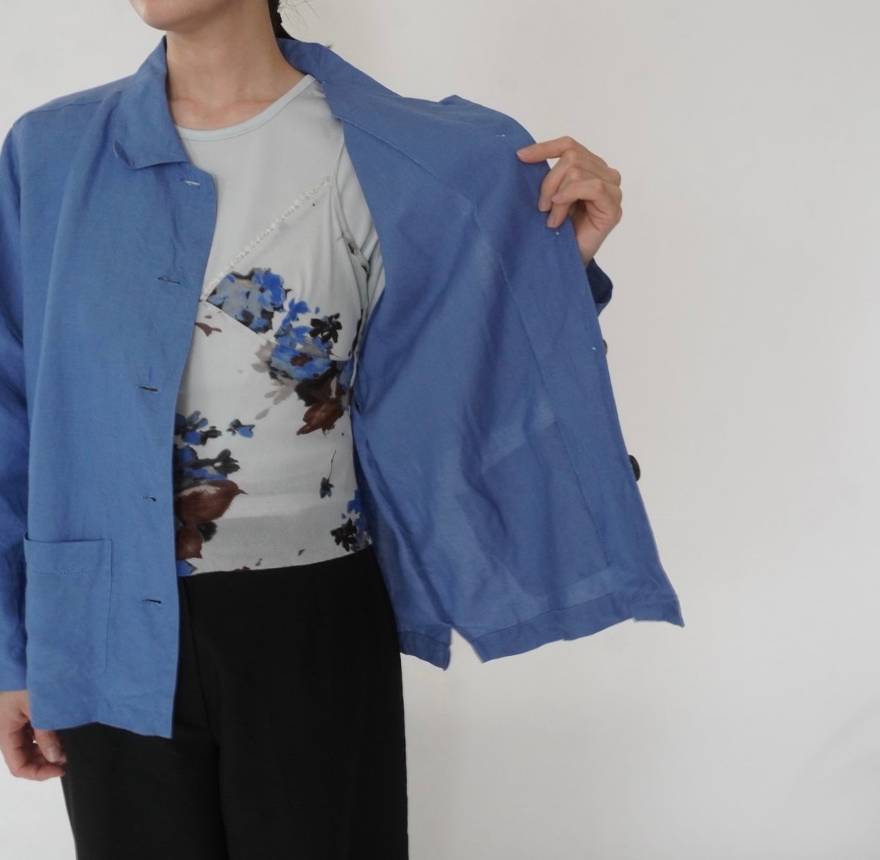 90s Linen Shirt Jacket