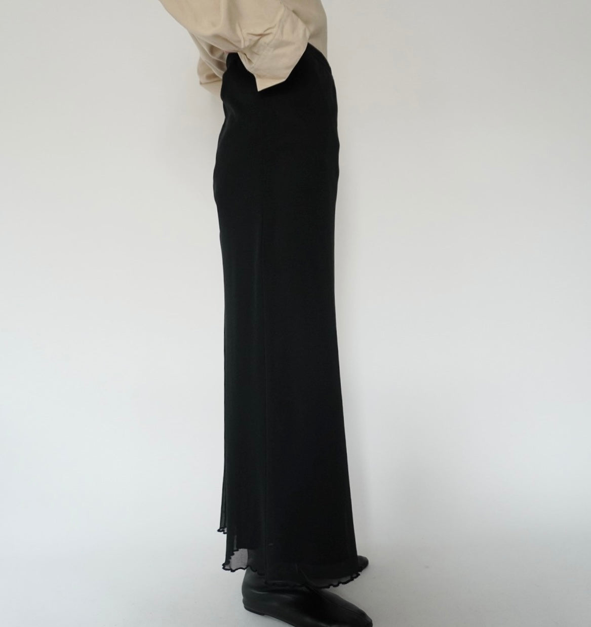 90s Black Sheer Skirt