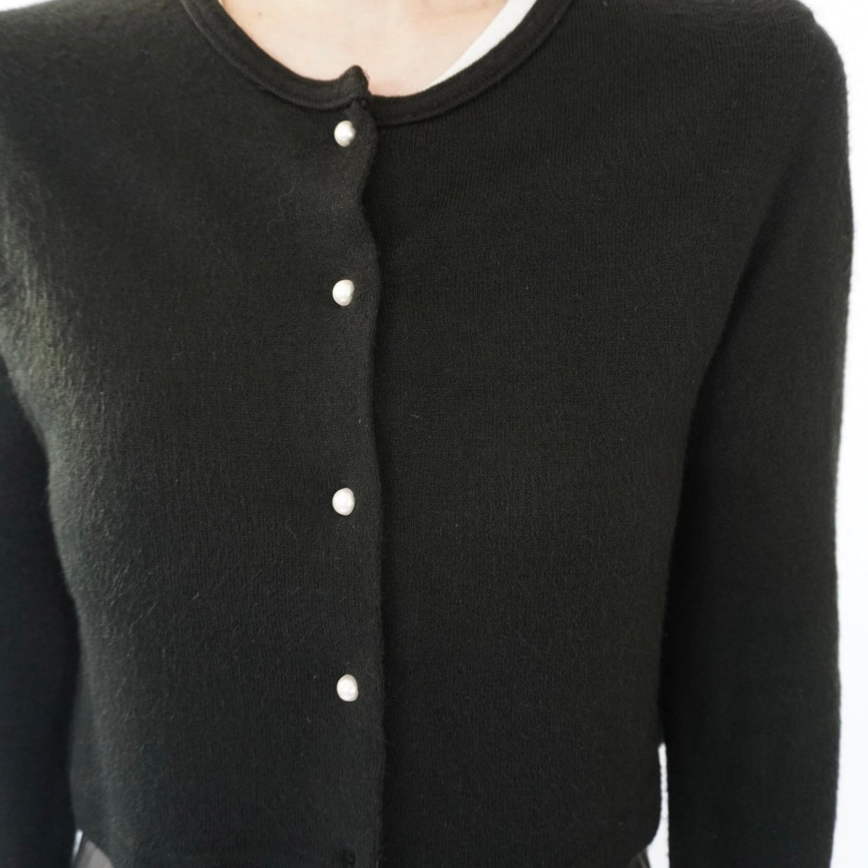 90s Black Cropped Cardigan