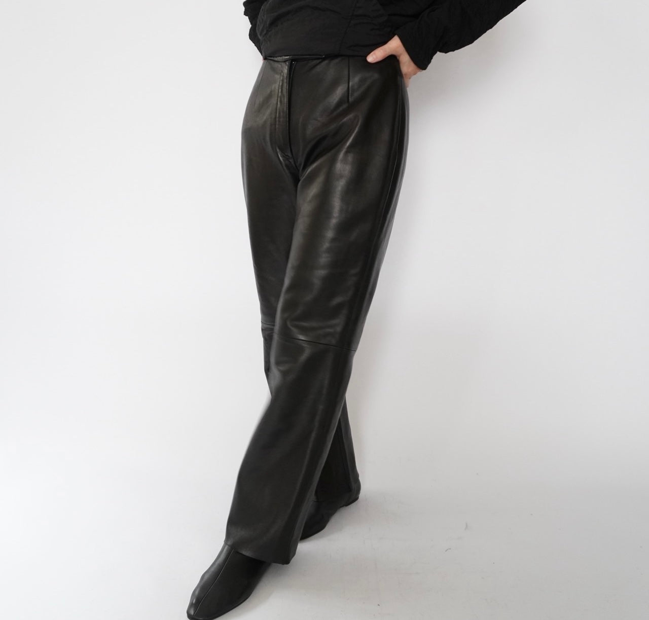 90s Black Leather Pants