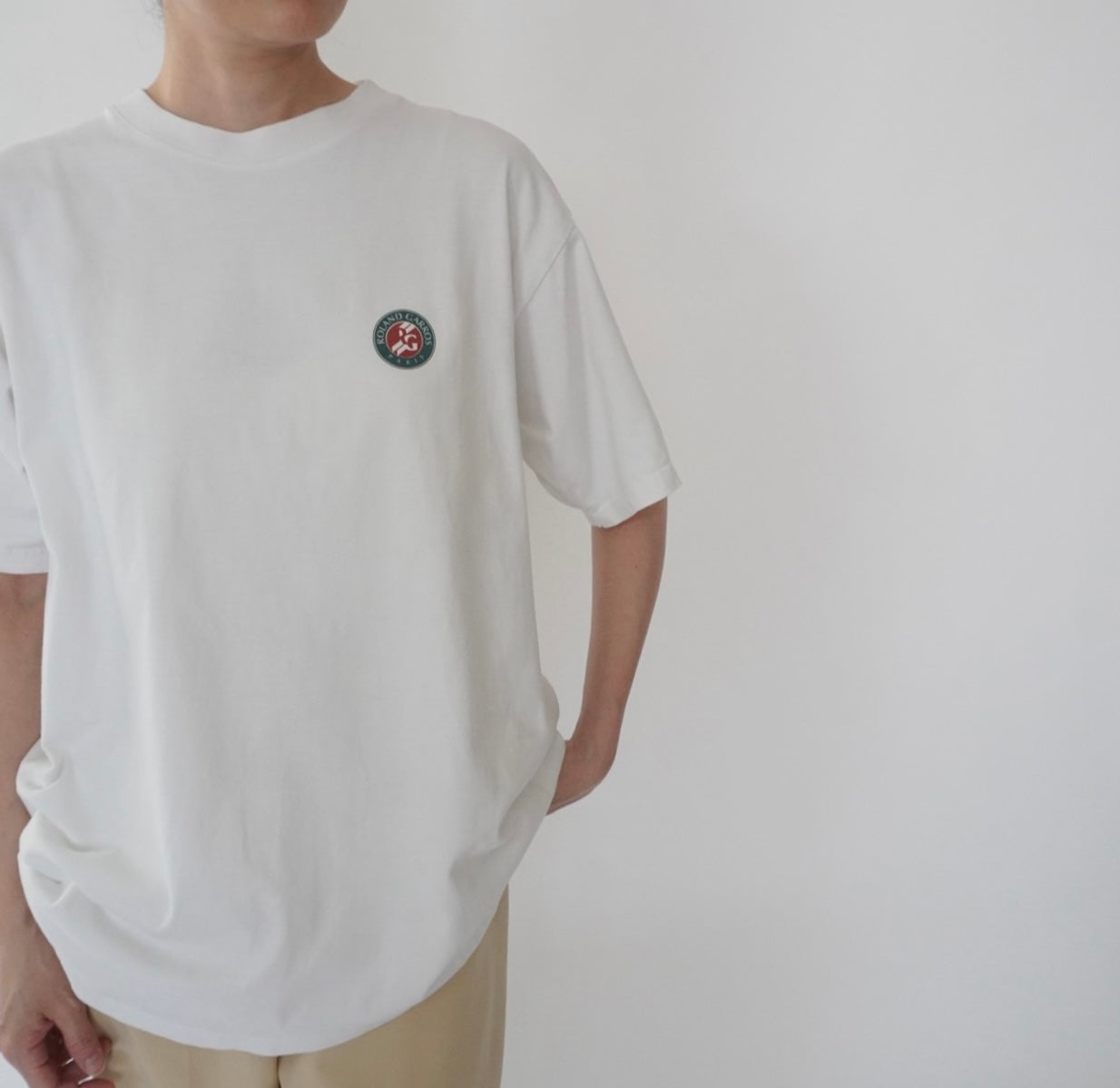 90s "Roland Garros"Printed T-shirt Made in France