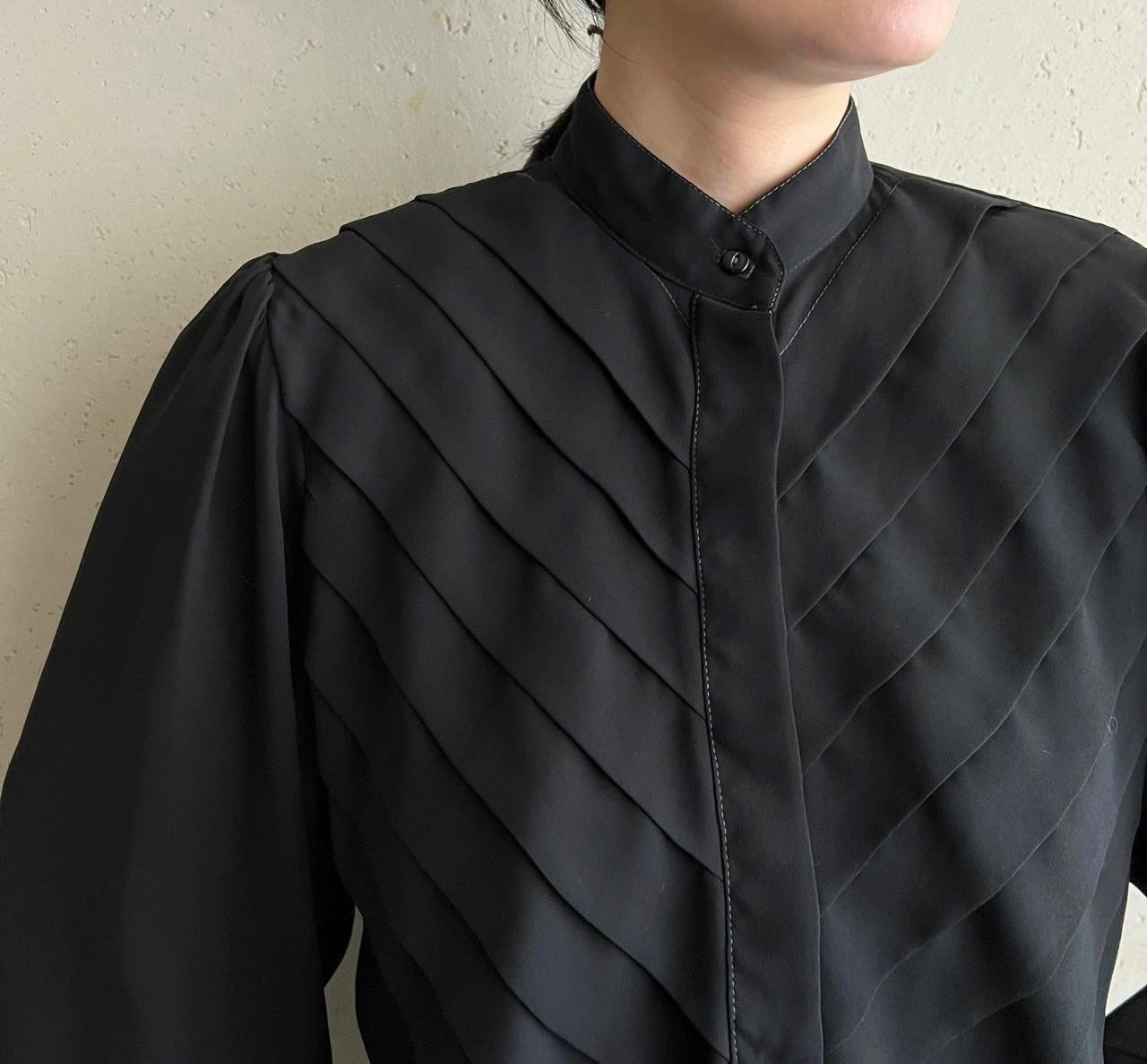 90s Pleated Design Blouse Made in USA