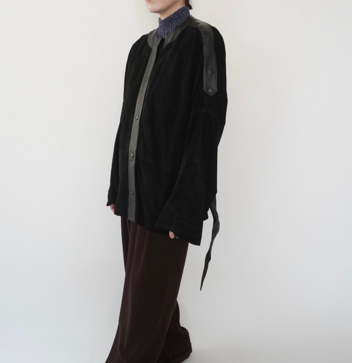 80s EURO Design Suede x Leather Jacket