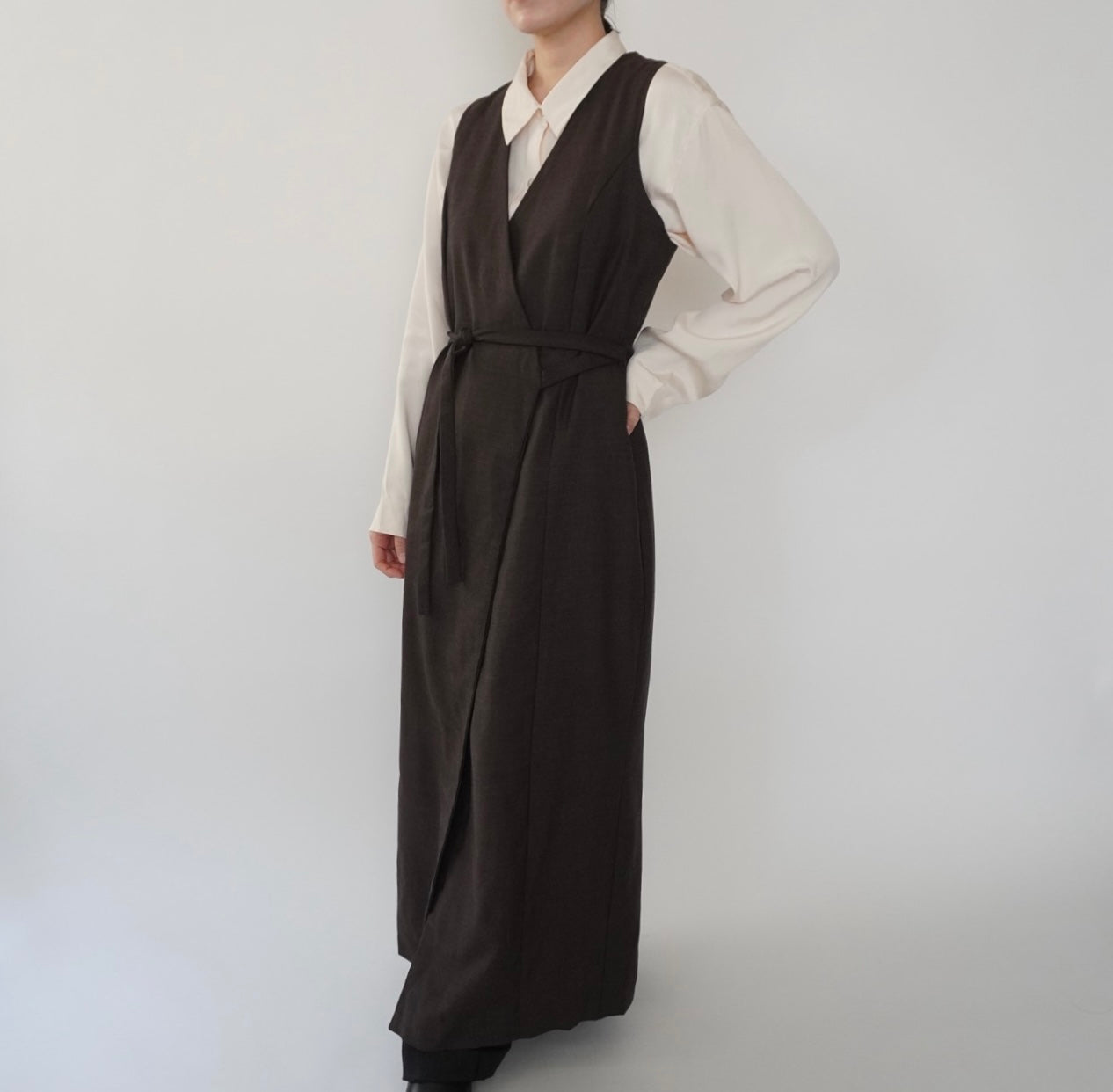 80s Sleeveless Wrap Dress