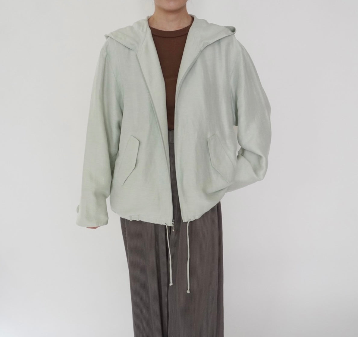 90s Linen×Silk Hoodie Jacket