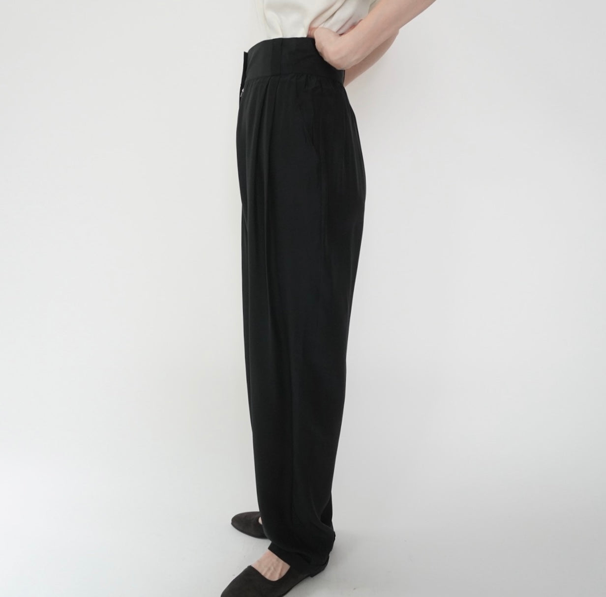 80s Silk High Waist Pants