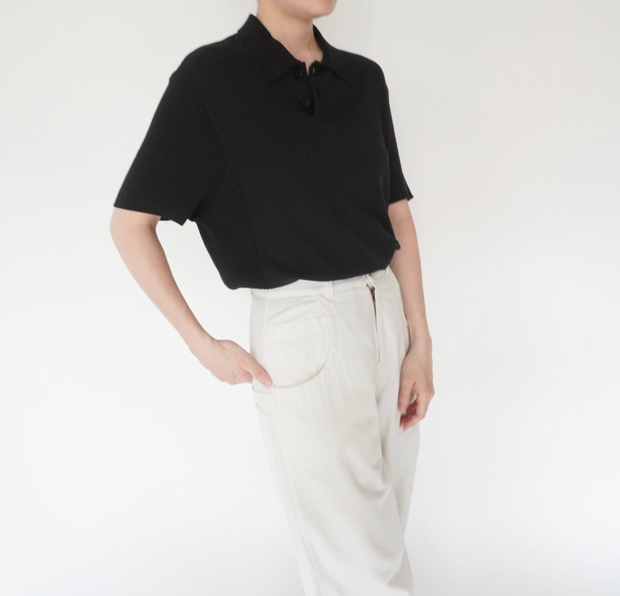 90s  Ribbed Design Top