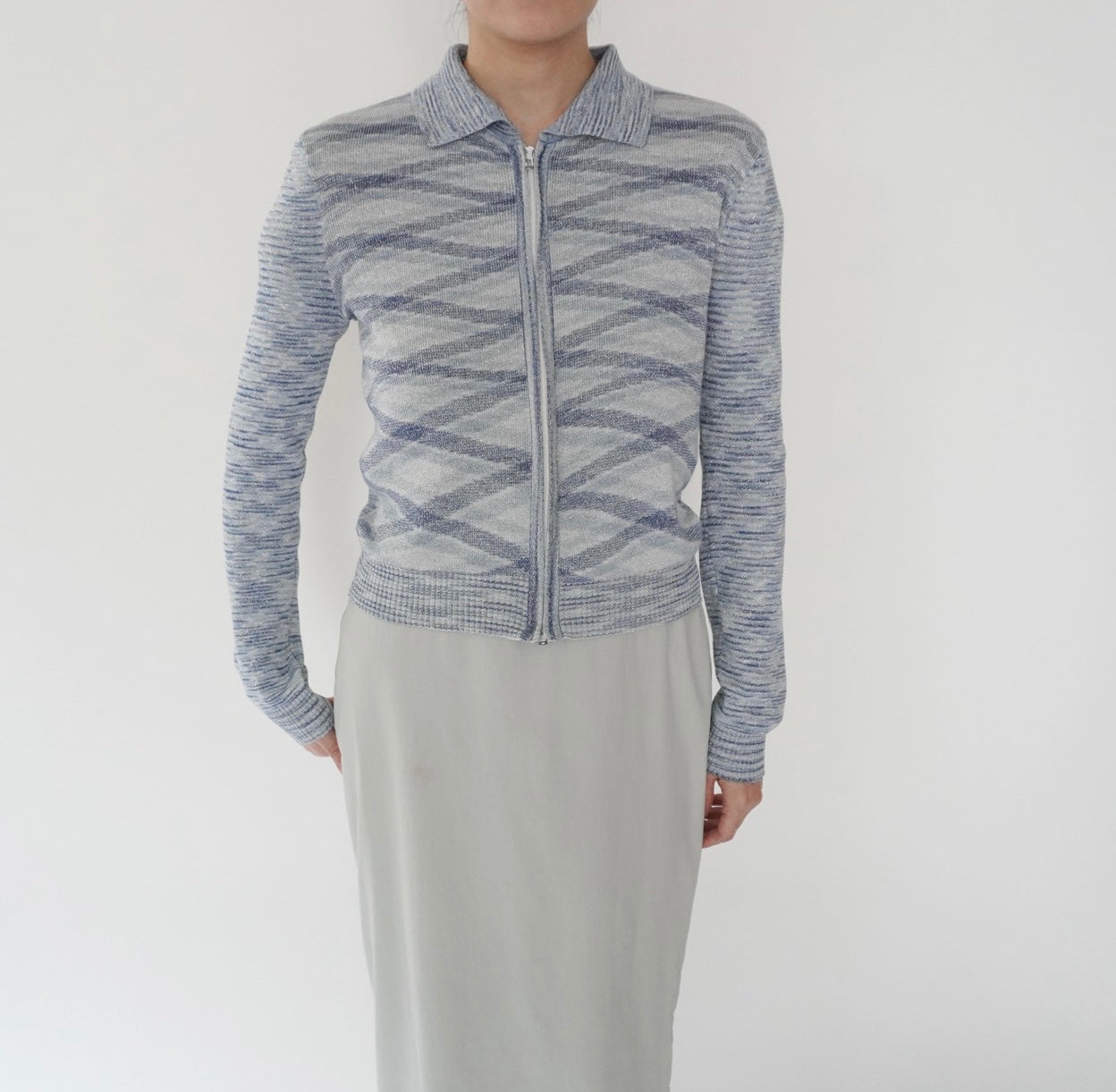 70s Pattern Zip Top