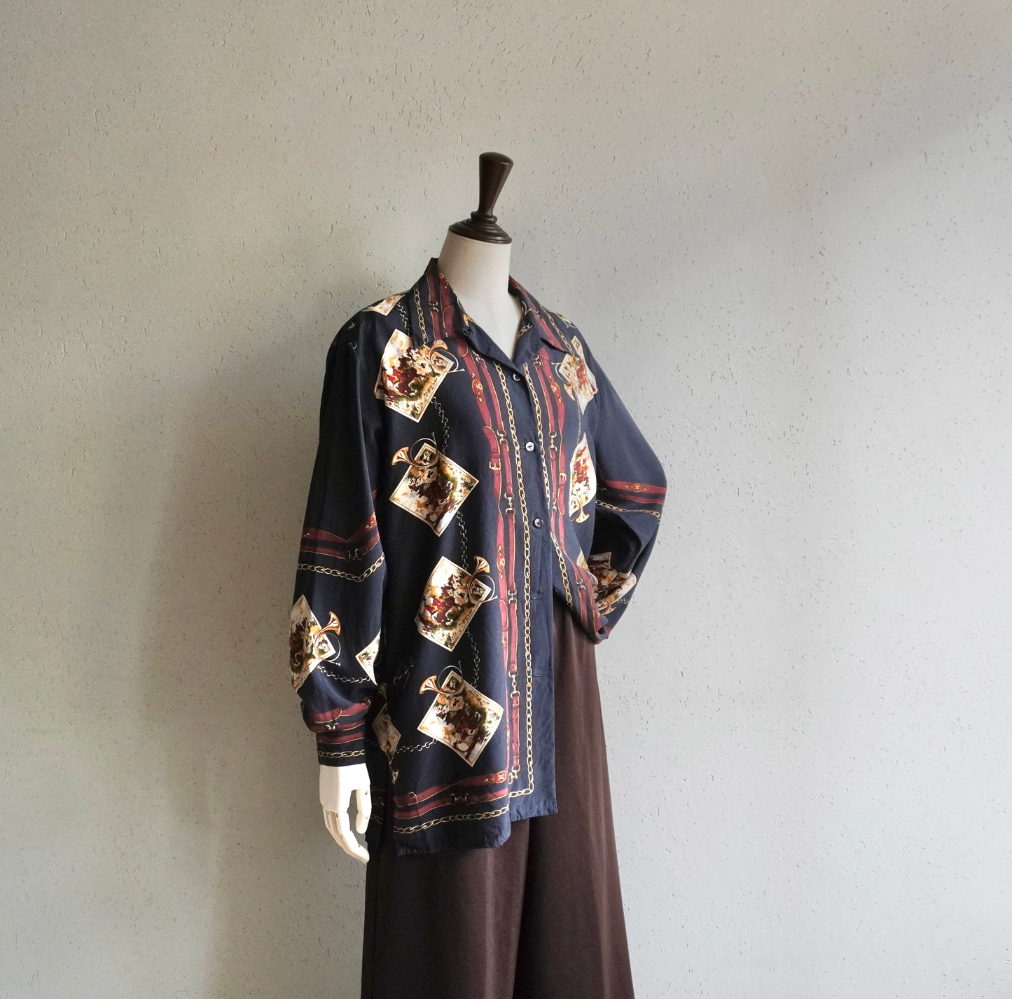 90s Printed Silk Shirt