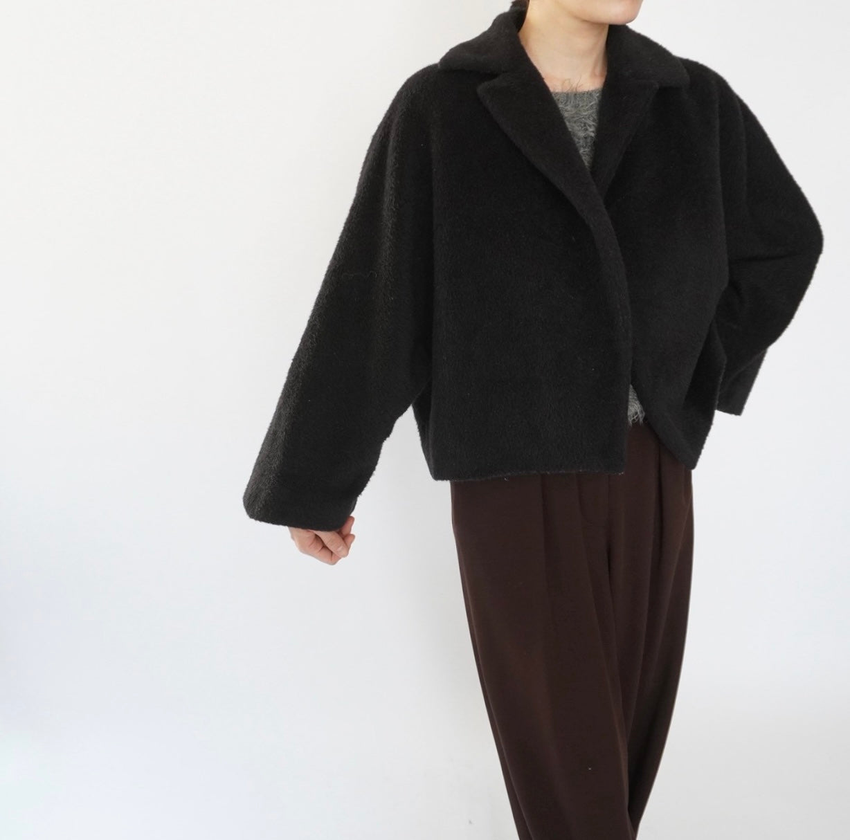 90s Shaggy Mohair Jacket  Made in Italy