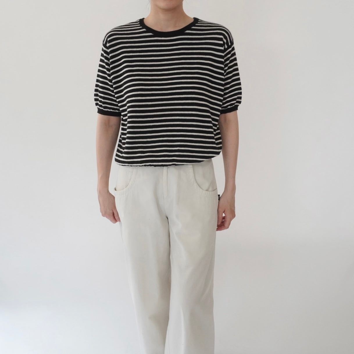 90s Black x White Striped Top