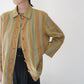 90s "harve benard" Striped Linen Shirt,Jacket
