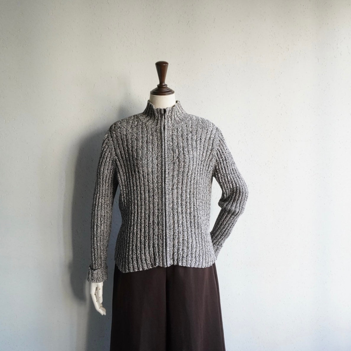90s Cotton Knit Zip Top