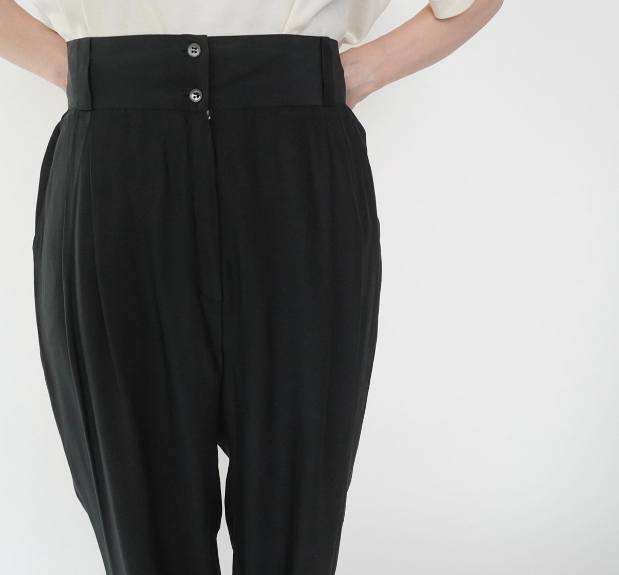 80s Silk High Waist Pants