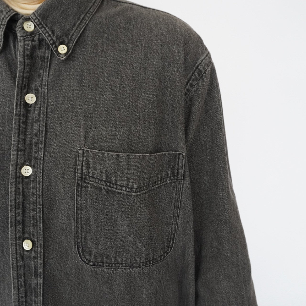 90s "J.CREW" Black Denim Shirt Made in USA
