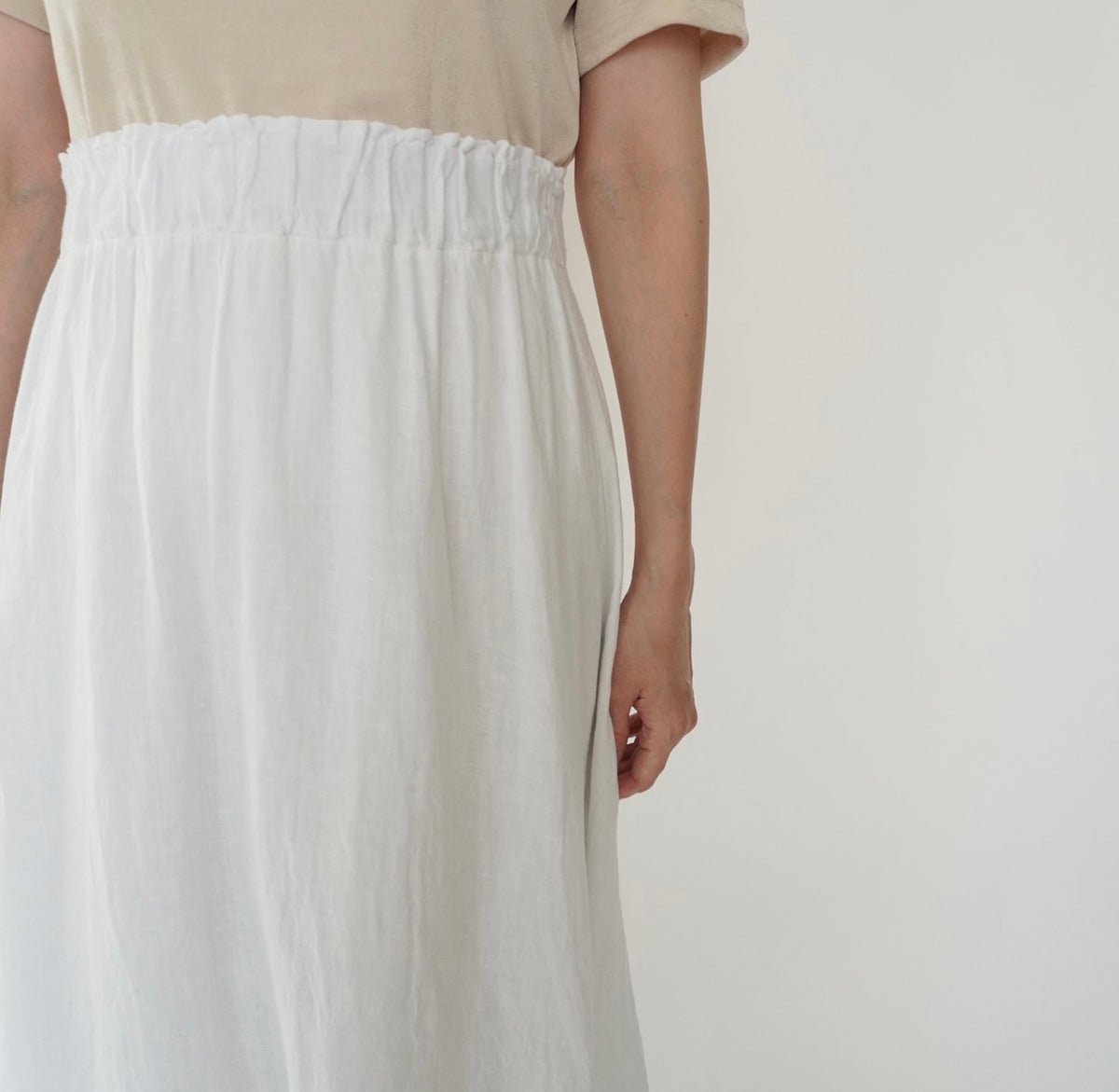90s White Linen Skirt