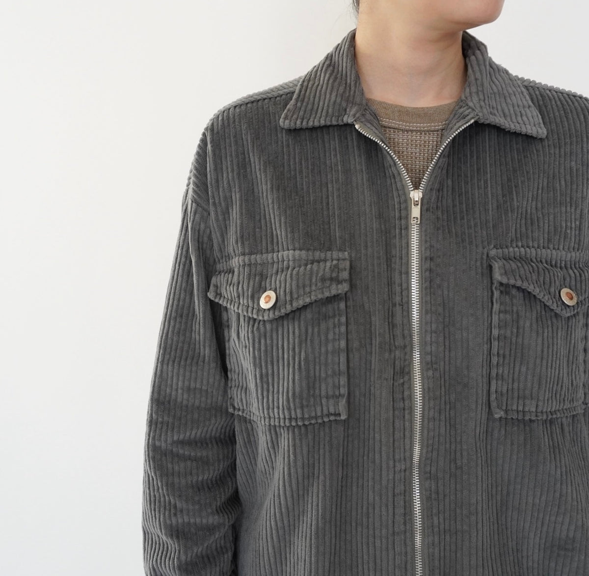 90s Gray Corduroy Light Jacket
