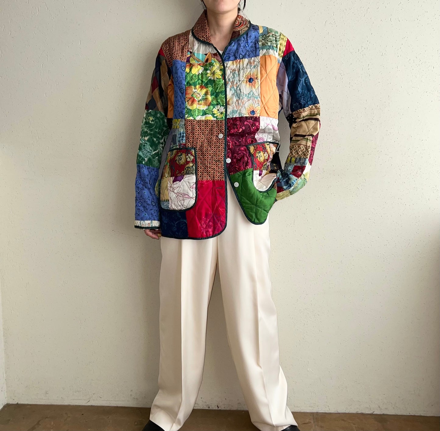 90s Patchwork Reversible Silk Jacket