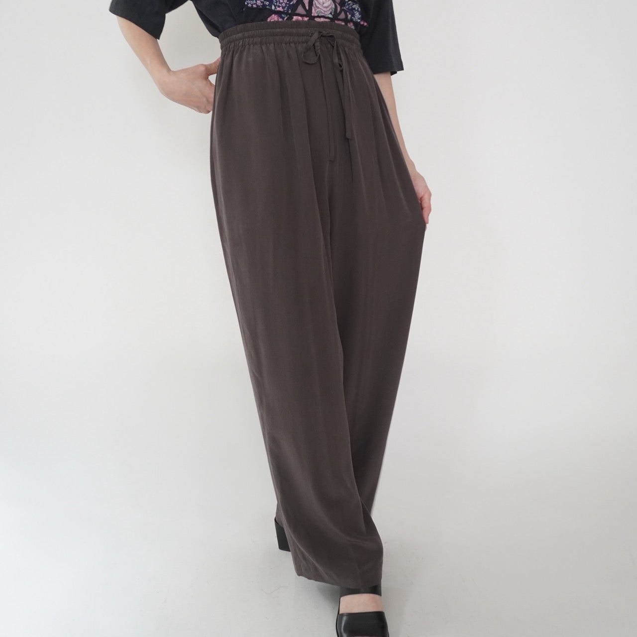90s Silk Wide Pants