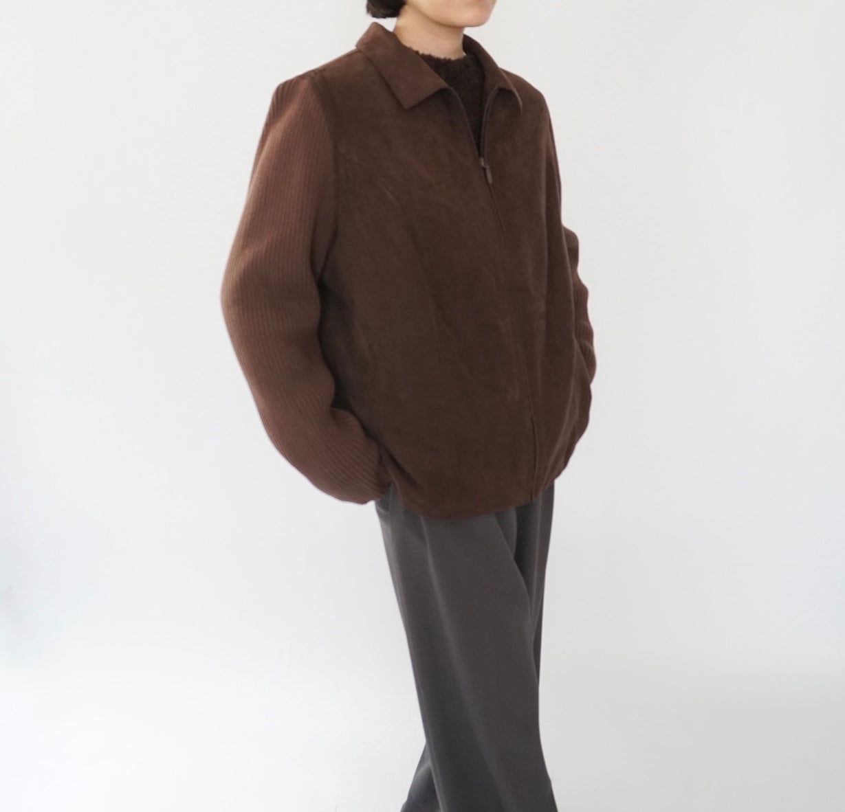 90s Ribbed Sleeves Jacket