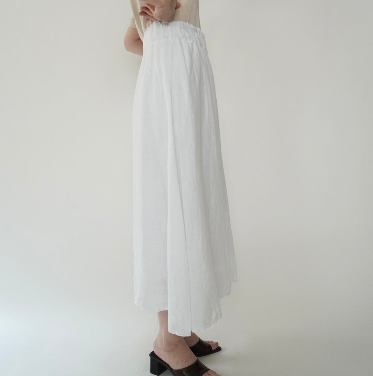90s White Linen Skirt