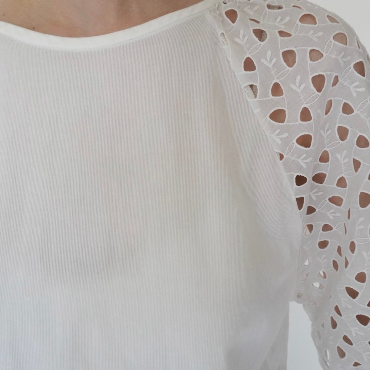 80s Cut Lace Design Blouse