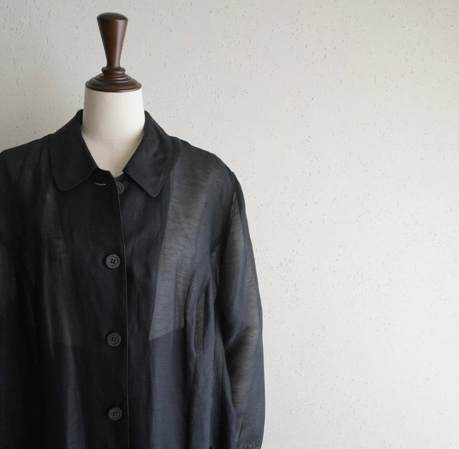 90s Linen Sheer Shirt,Jacket