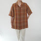 90s Linen Plaid  Shirt