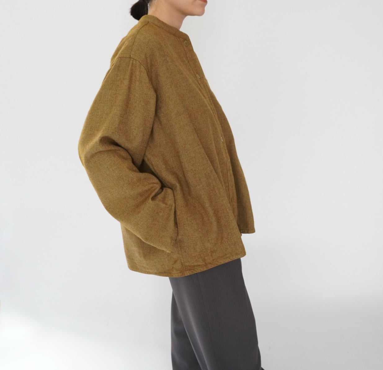 70s Wool×Cotton Design Shirt