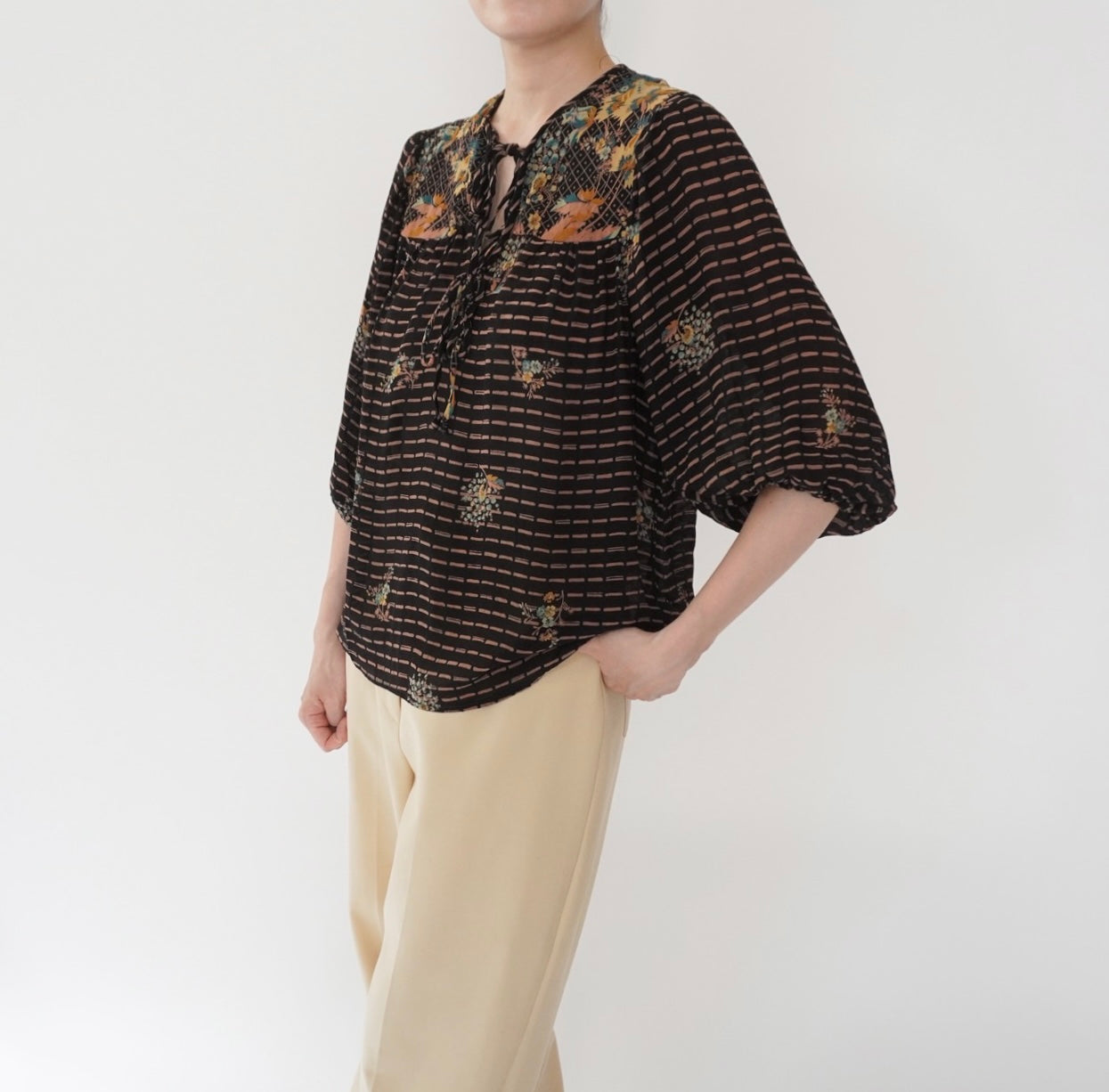 70s Printed Blouse