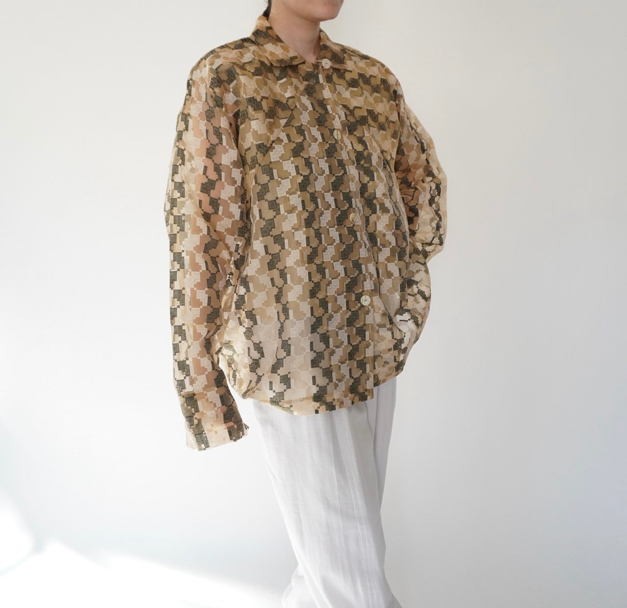 90s Sheer Pattern Shirt