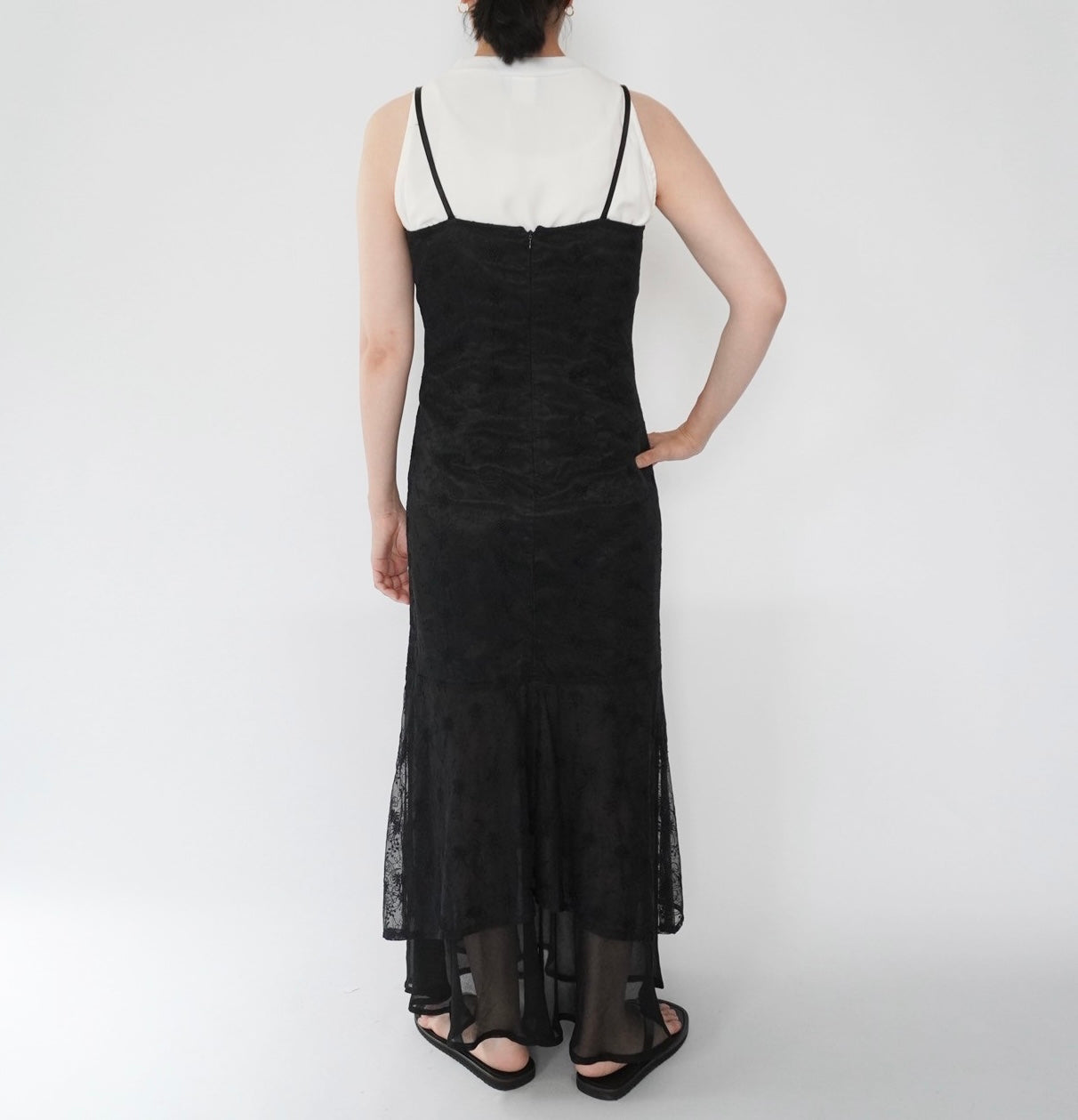 90s EURO Lace Design  Maxi Dress