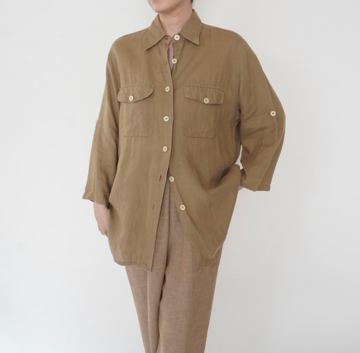 90s Design Linen Shirt Made in Italy