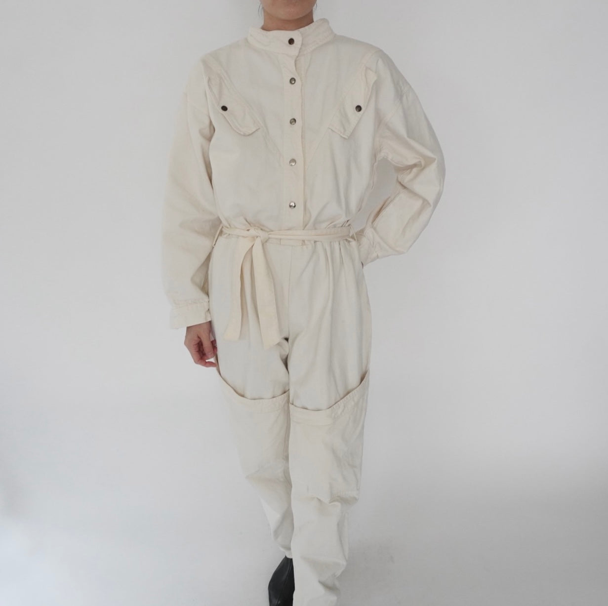 80s EURO Design Ivory Jumpsuit