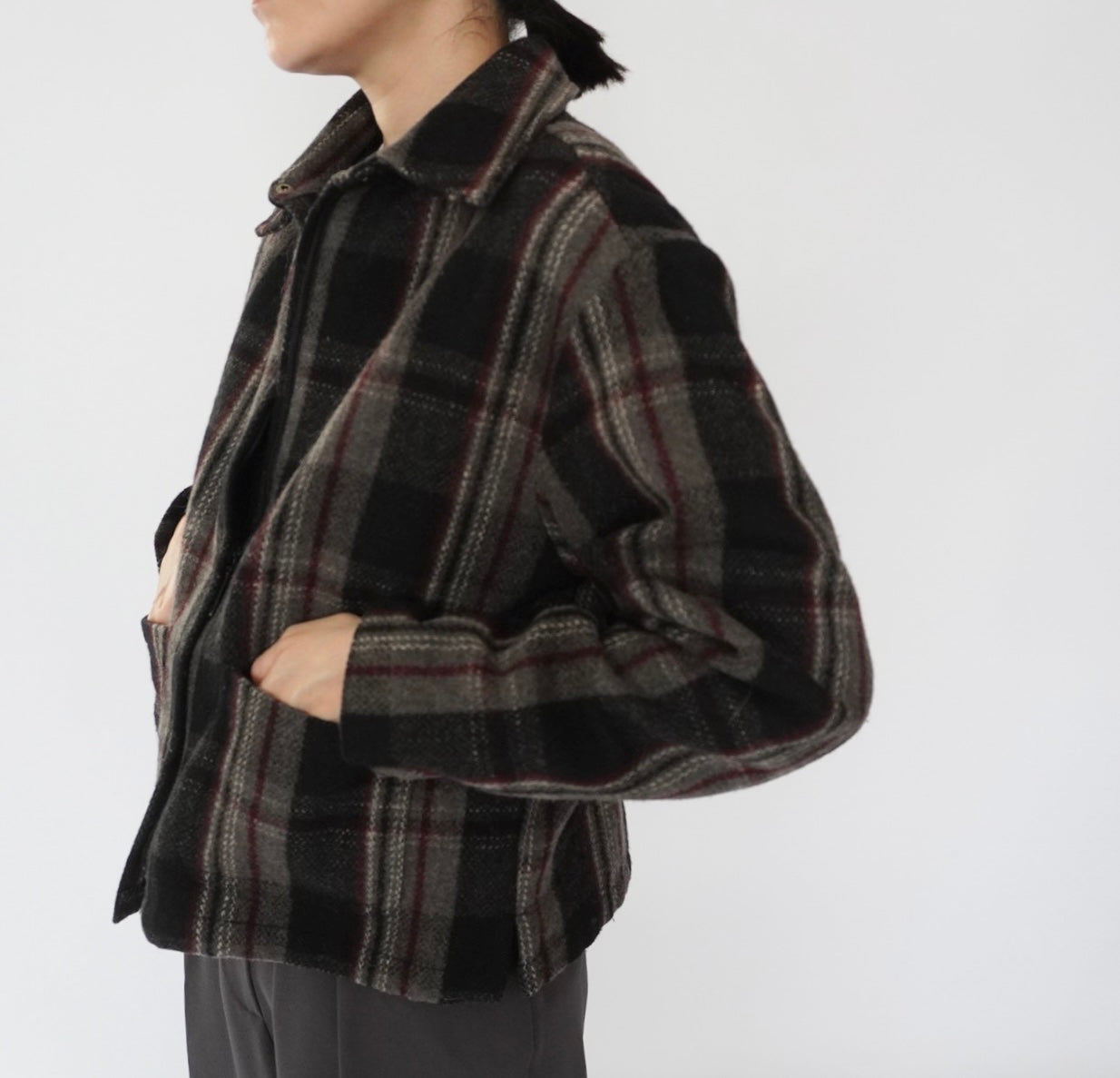 90s Wool Plaid Jacket