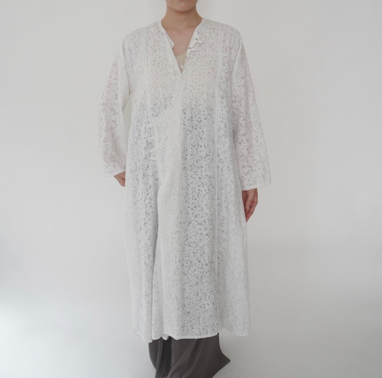 80s Embroidery Dress