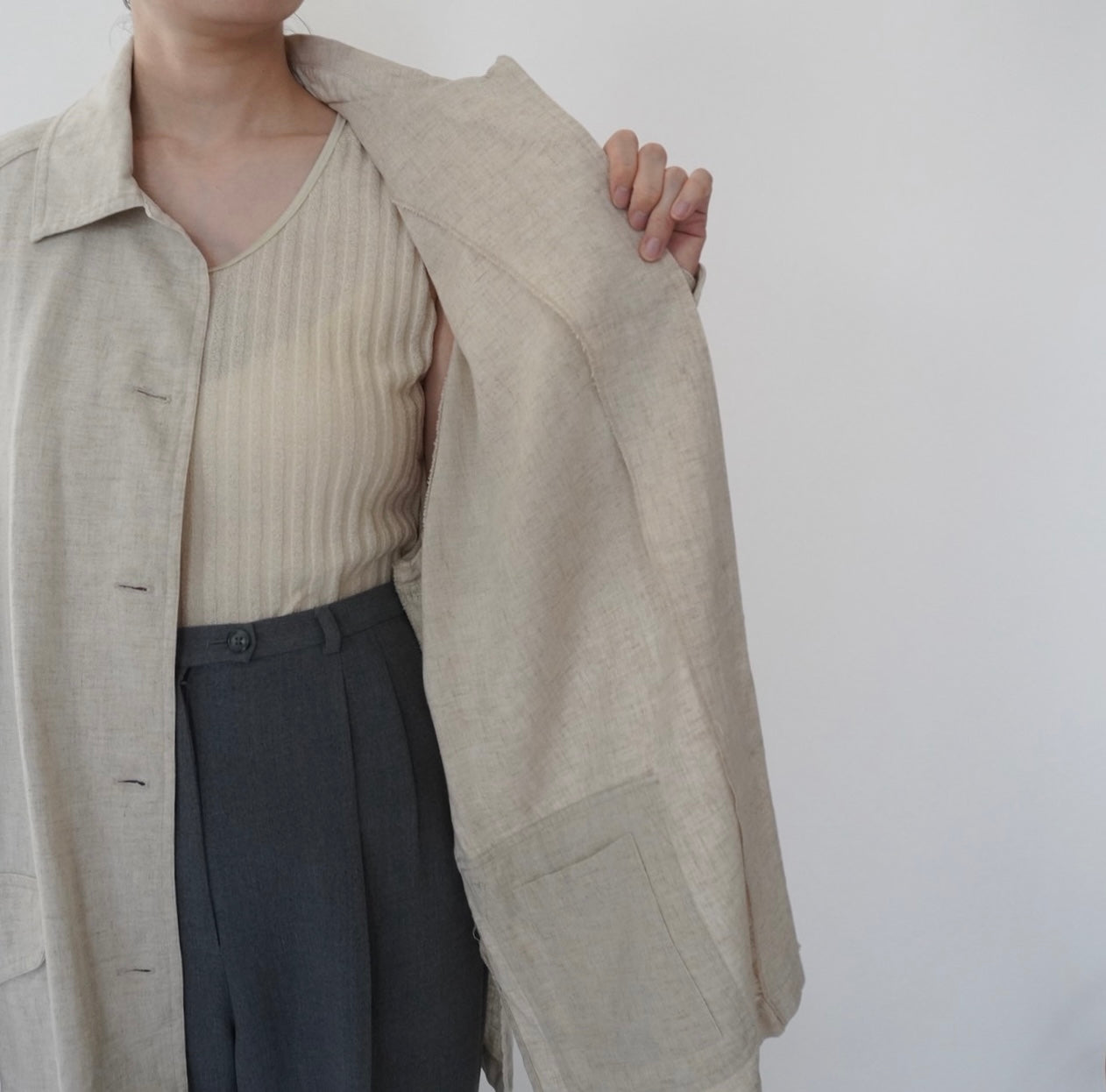 90s Linen Jacket Made in USA