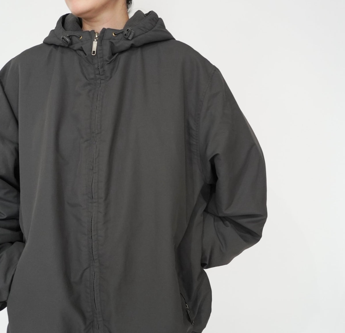 C.Gray Hooded Jacket